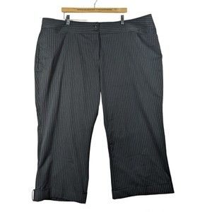 Lane Bryant Women Pants 26 Straight Leg Career Dress Black Pinstripe